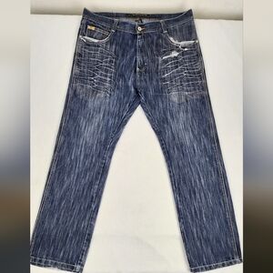 South Pole Relaxed Fit Blue Designed Jeans Size 36 × 32
